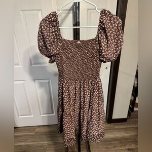 SHEIN Brown Floral Dress